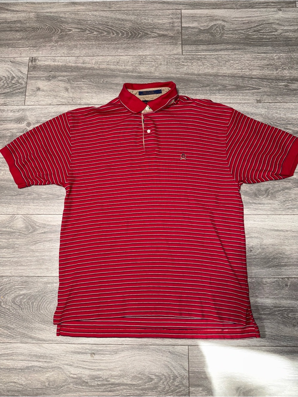 Tommy Hilfiger Red Striped Polo Shirt